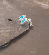 Blue Lily 8mm Aqua Crystal Tear Drop Stud Earrings - SS635B