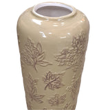 Koopman 24cm Ceramic Vase with Leaf Pattern (24x12)