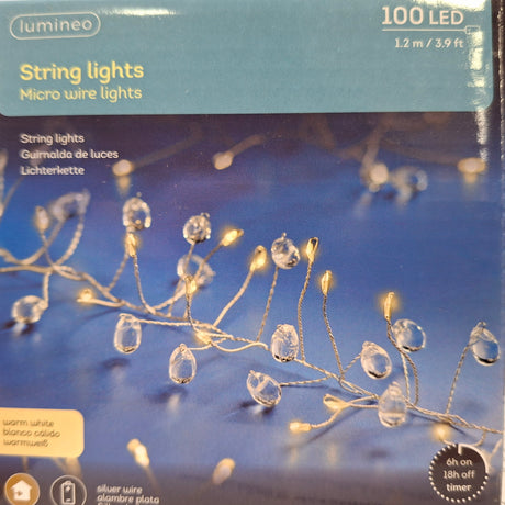 Lumineo 100 LED Warm White Micro Cluster Battery Lights (Choice of 2)