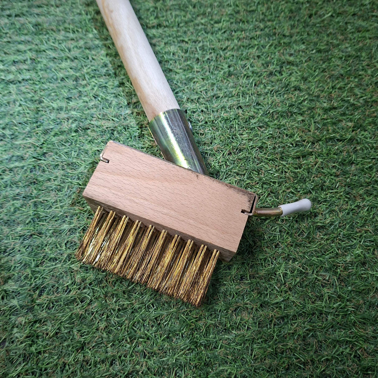 Green Key Paving Brush Short Wooden Handle