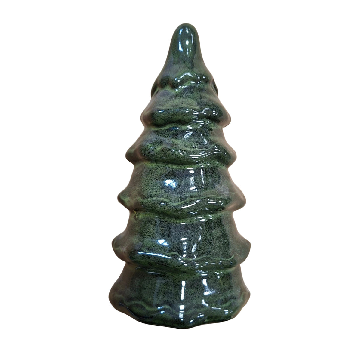 Woodlodge 30cm L Glazed Christmas Tree Garden Ornament - Green