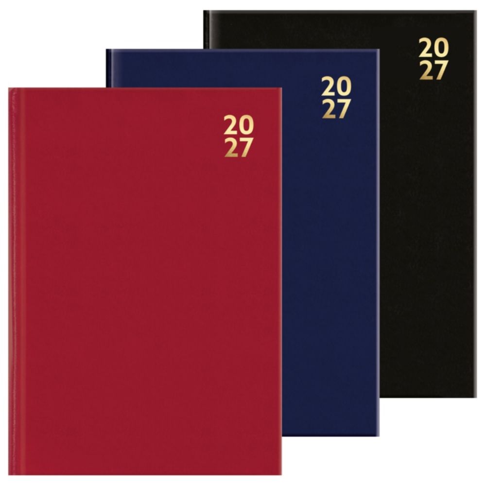 2027 A4 Hardback Diary Week Day To Page (Choice of 3)