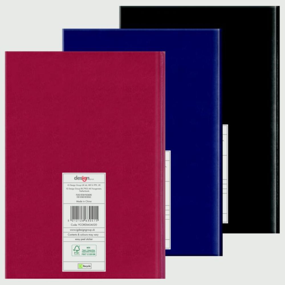 2027 A4 Hardback Diary Week To View (Choice of 3)