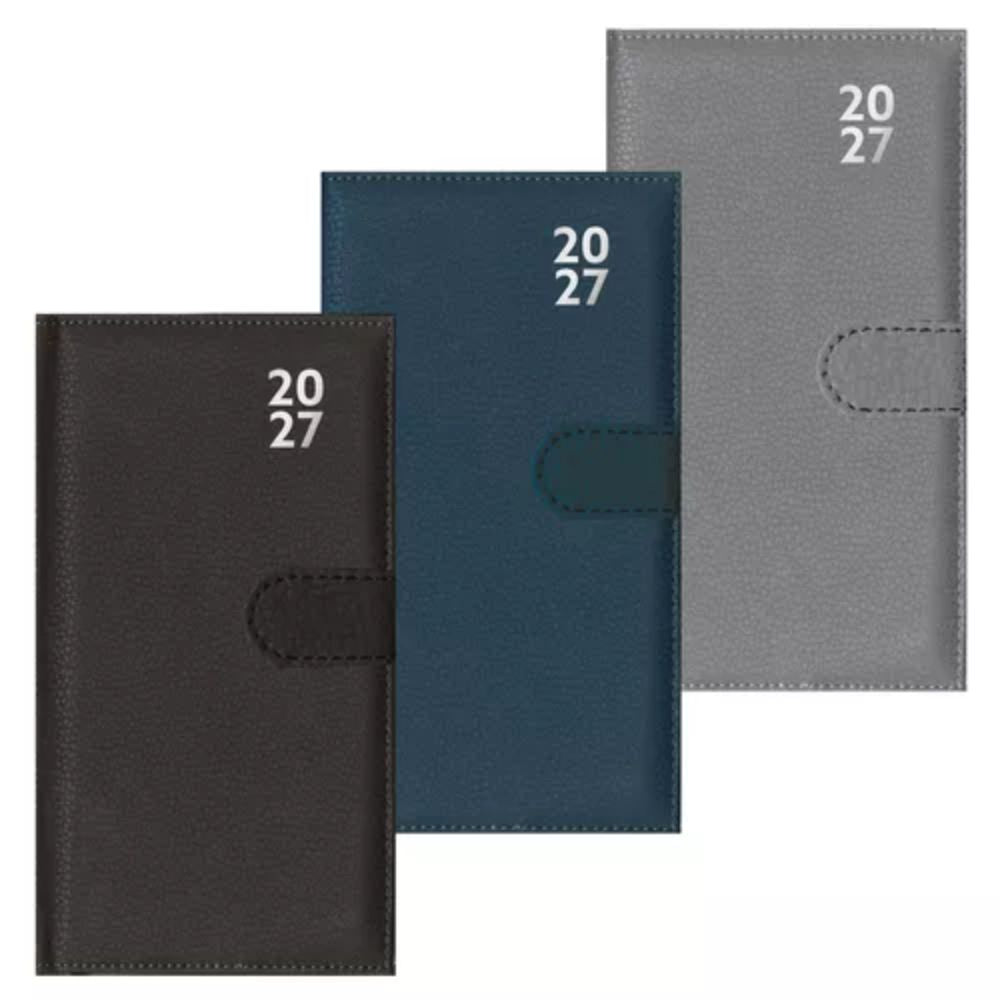 2027 Week to View Slim Premium Diary with Pen and Fastener (Choice of 3)