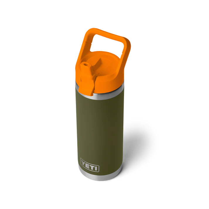 Yeti Rambler® 18oz (532ml) Straw Cap Bottle - Olive/ King Crab Orange