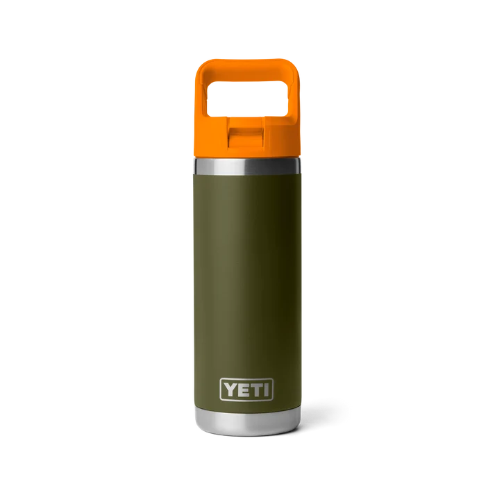 Yeti Rambler® 18oz (532ml) Straw Cap Bottle - Olive/ King Crab Orange