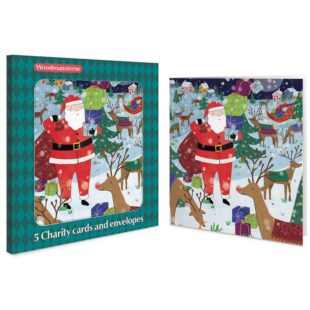 Woodmansterne Santa's Helpers Boxed Christmas Cards - Pack of 5