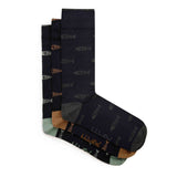 Weird Fish 7-11 Navy Ronan Branded Bones Men's Socks (Pack of 3)