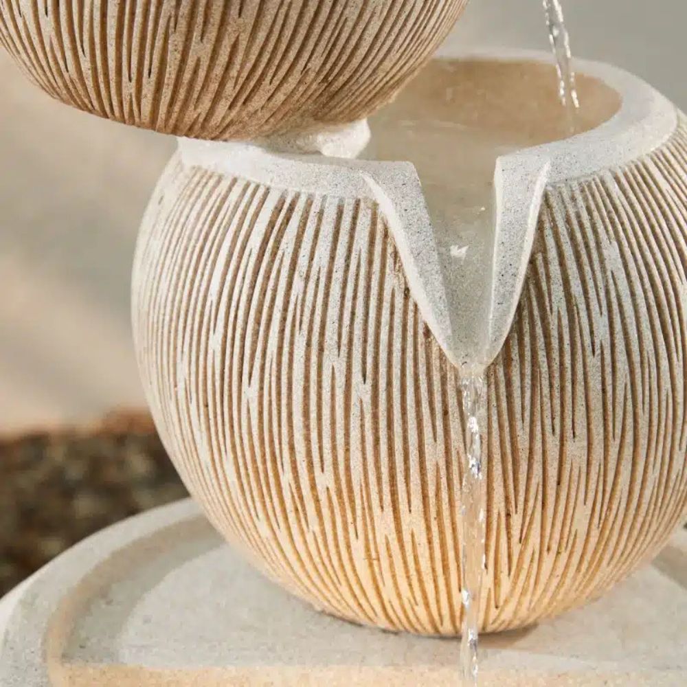 Drift & Flow 100cm Poseidon Water Feature – Greek Inspired Cascading Bowls with LED Lights