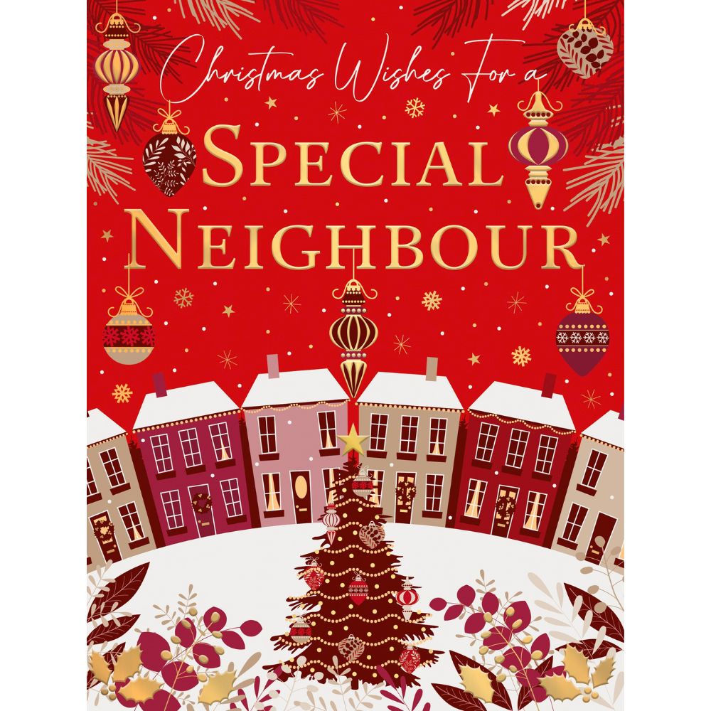 Woodmansterne Neighbour Christmas Wishes Houses Card