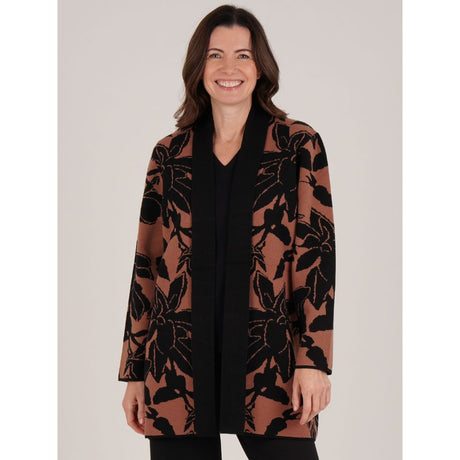 Tigi Longline Floral Cardigan - Brown