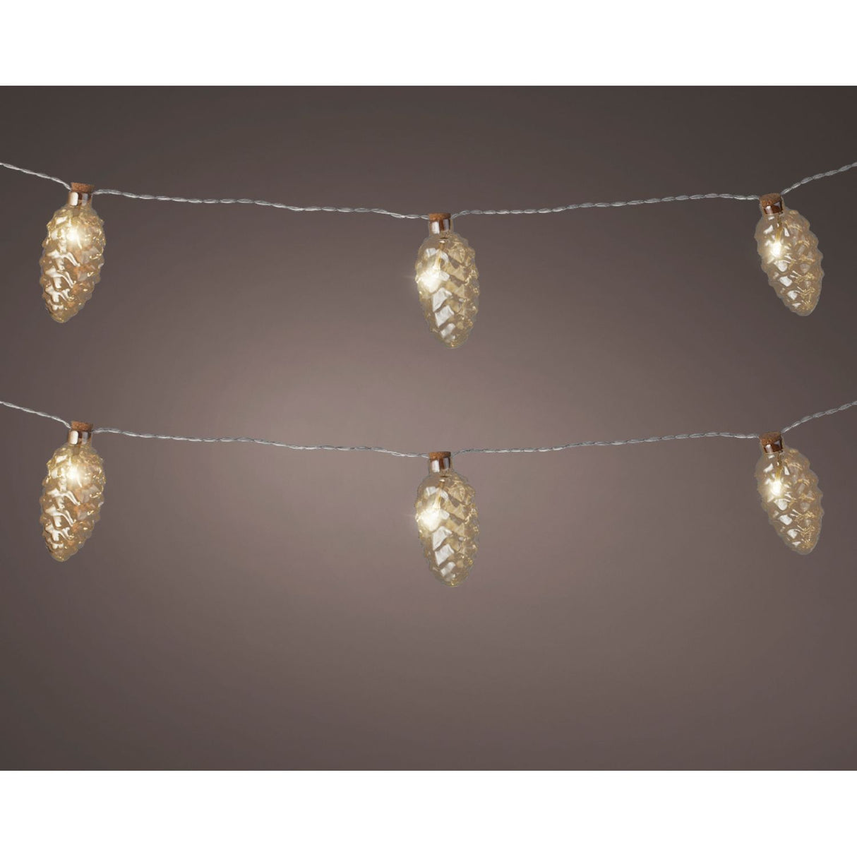 Lumineo 140cm Classic Warm Pinecone String Lights
