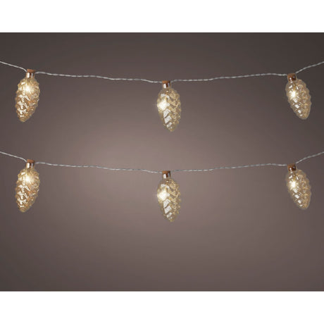 Lumineo 140cm Classic Warm Pinecone String Lights