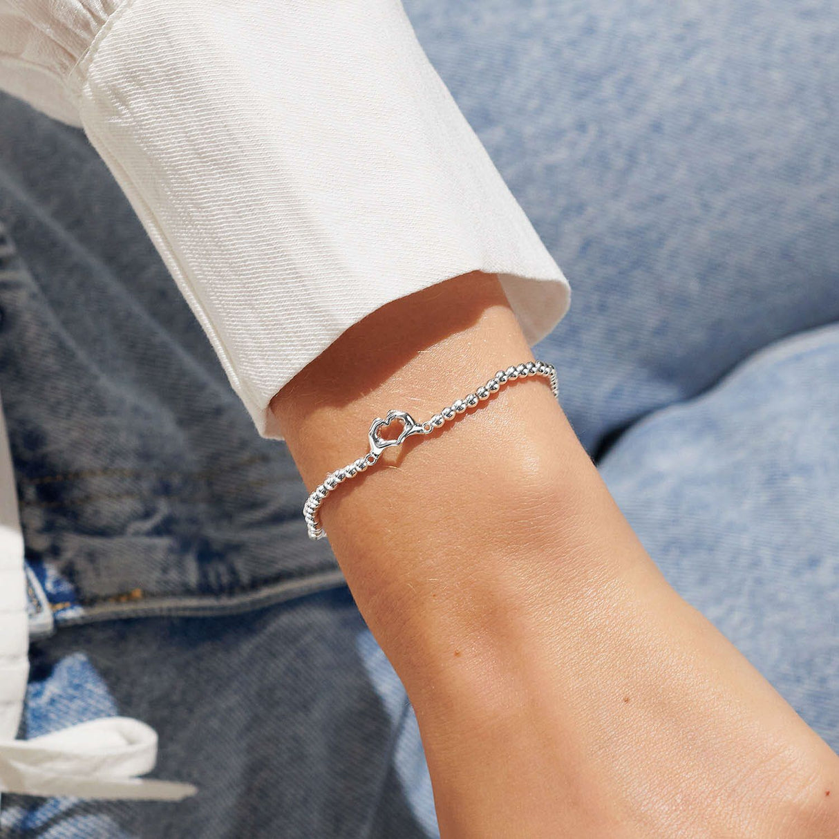 Joma Jewellery Silver A Little 'Friendship Laughter Happiness' Bracelet