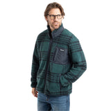 Weird Fish Lucian Full Zip Jacquard Borg Fleece - Cedar Green