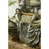 Drift & Flow 152cm Halo Buddha Water Feature LED Illuminated Indoor and Outdoor Fountain