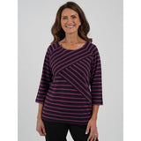 Tigi Cut & Sew Stripe Top - Purple