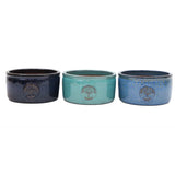 Woodlodge 33cm Reactive Dark Blue Low Edwin Cylin Pot