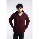 Weird Fish Lockie Full Zip Bonded Fleece Hoodie - Dark Wine