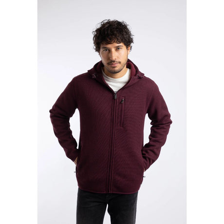 Weird Fish Lockie Full Zip Bonded Fleece Hoodie - Dark Wine