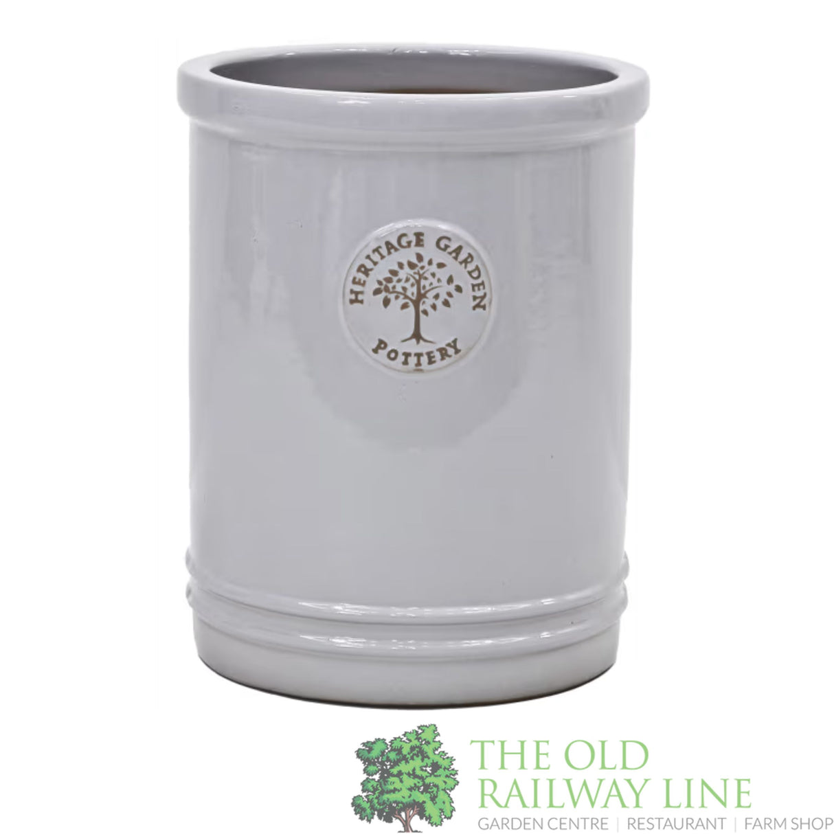 Woodlodge 30.5cm  Grey Long Heritage Edward Cylinder Glazed Pot