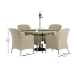 Bramblecrest Tetbury 4 Seater Round Dining Set Nutmeg