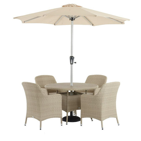 Bramblecrest Tetbury 4 Seater Round Dining Set Nutmeg