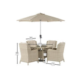 Bramblecrest Chedworth 4 Seater Round Dining Suite Sandstone