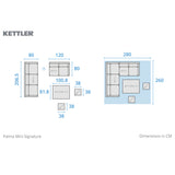 Kettler Palma Signature Mini Corner Garden Furniture Set in Whitewash