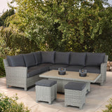 Kettler Signature Whitewash Palma Right Hand Corner Furniture Set (with Aluminium Adjustable Table)