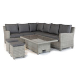 Kettler Signature Whitewash Palma Right Hand Corner Furniture Set (with Aluminium Adjustable Table)