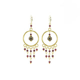 Rosie Fox Red Garnet Large Belle Chandelier Earrings