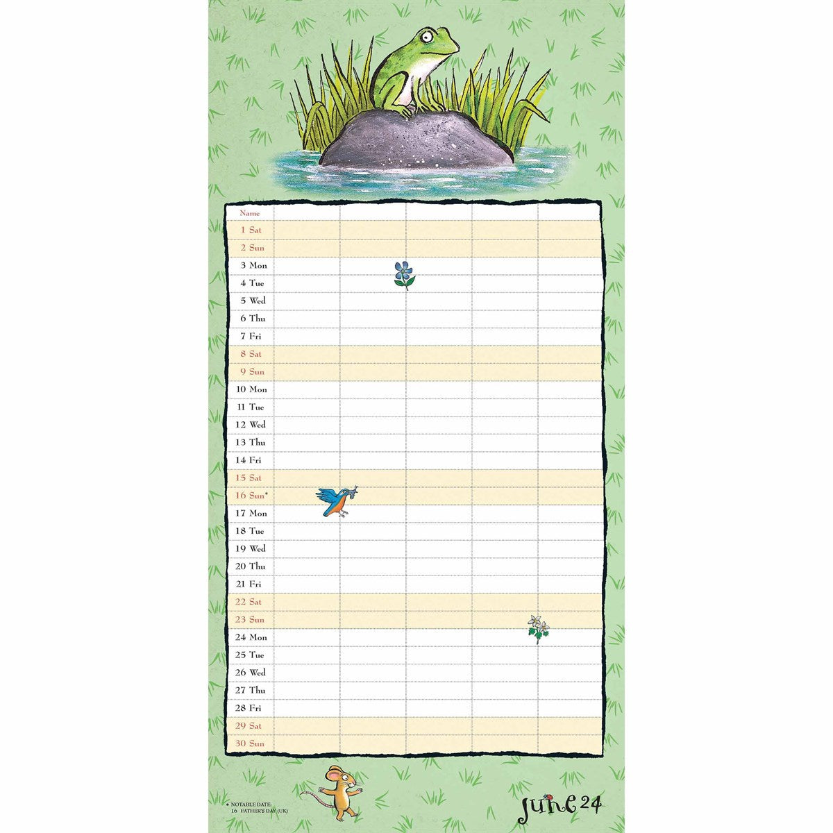 Calendar 2024 Gruffalo Wall Planner Old Railway Line Garden Centre