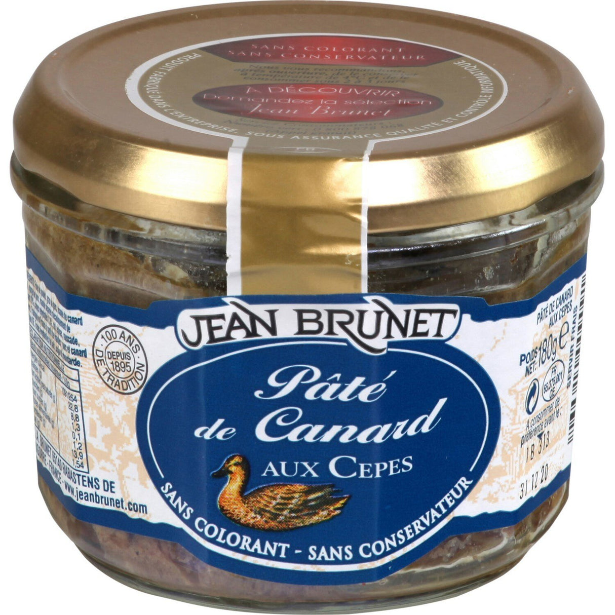 Jean Brunet 180g Duck Pâté with Mushrooms