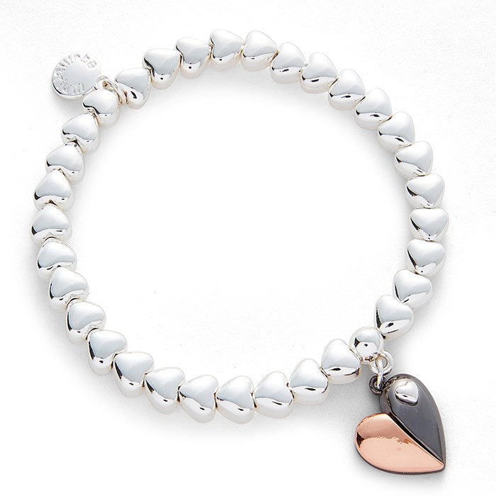 Joe Davies Two Tone Mixed Metal Heart Bracelet - 349250