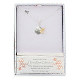 Equilibrium Honey Bee Honey Comb Two Tone Necklace