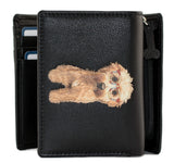 Mala Leather 11cm Black Coco's Glasses Medium Dog Tri Fold Purse - 3668 12