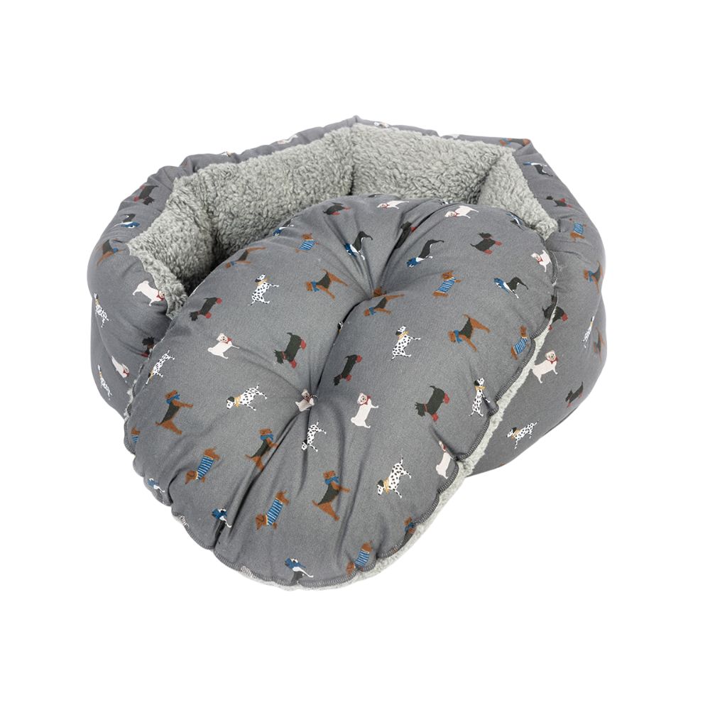 Danish Design 35inch Fatface Marching Deluxe Slumber Dogs Bed - Grey
