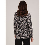 Tigi Abstract Flowers Cowl Neck Top - Grey