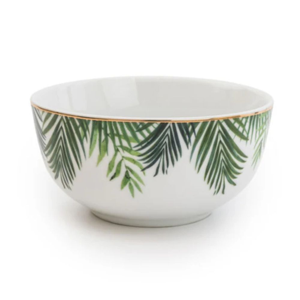 Candlelight Home 14cm Eden Decal Rice Bowl - Emerald Green