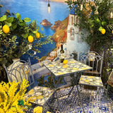 Decoris Mosaic Lemon Sorrento 2-Seater Iron Bistro Set