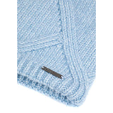 Weird Fish Candy Cable Knitted Faux Fur Lined Snood - Lake Blue