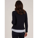Tigi Ribbed Mock Shirt Jumper - Navy