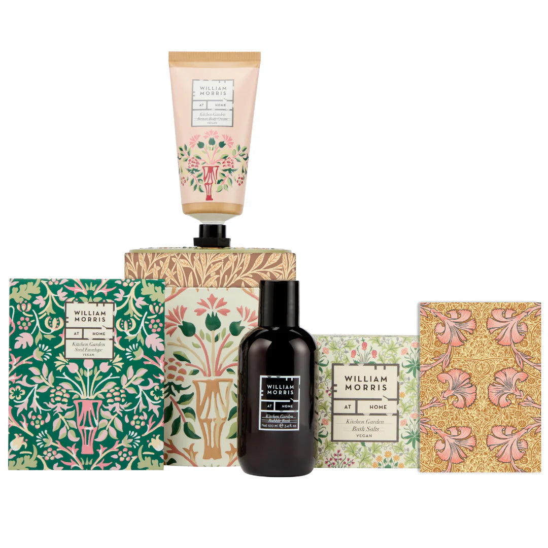 William Morris Kitchen Garden Post-Gardening Care Flowerpot Tin Set