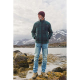 Weird Fish Lucian Full Zip Jacquard Borg Fleece - Cedar Green