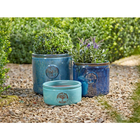 Woodlodge 24cm Reactive Light Blue Edwin Cylin Pot