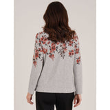 Tigi Button Up Floral Cardigan - Grey