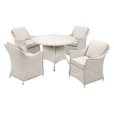 Woodlodge Oatmeal/Pearl Antigua 4 Seat Round Furniture Set