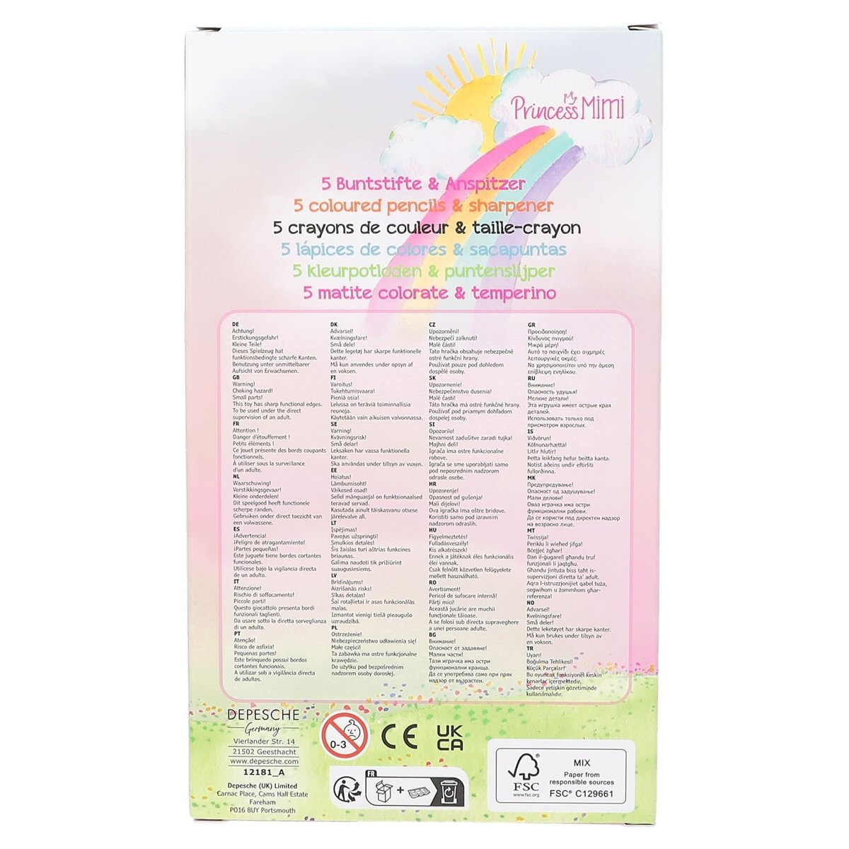 Depesche Princess Mimi Coloured Pencils & Sharpener