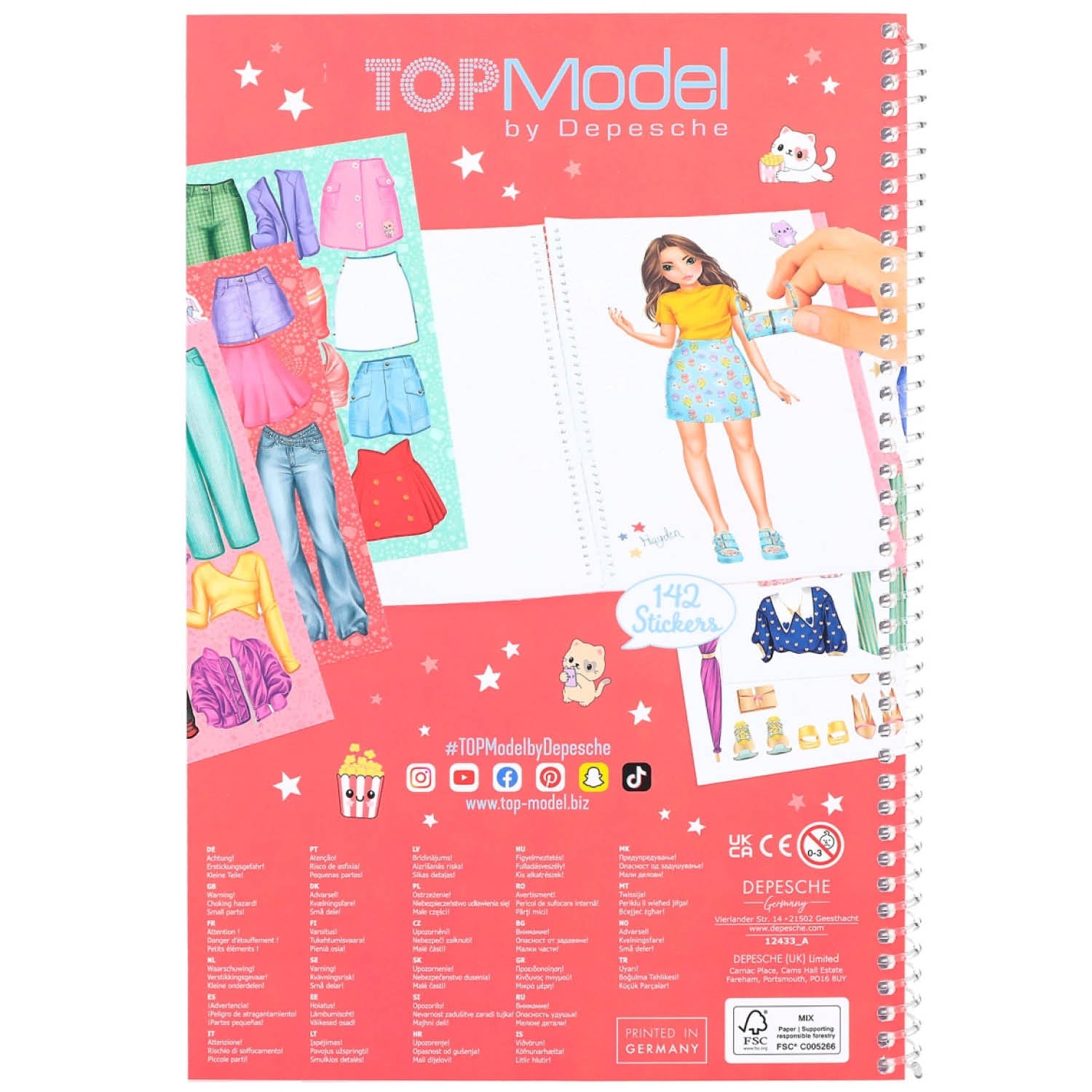 Depesche TOPModel Dress Me Up Fantasy Sticker Book 24 Pages